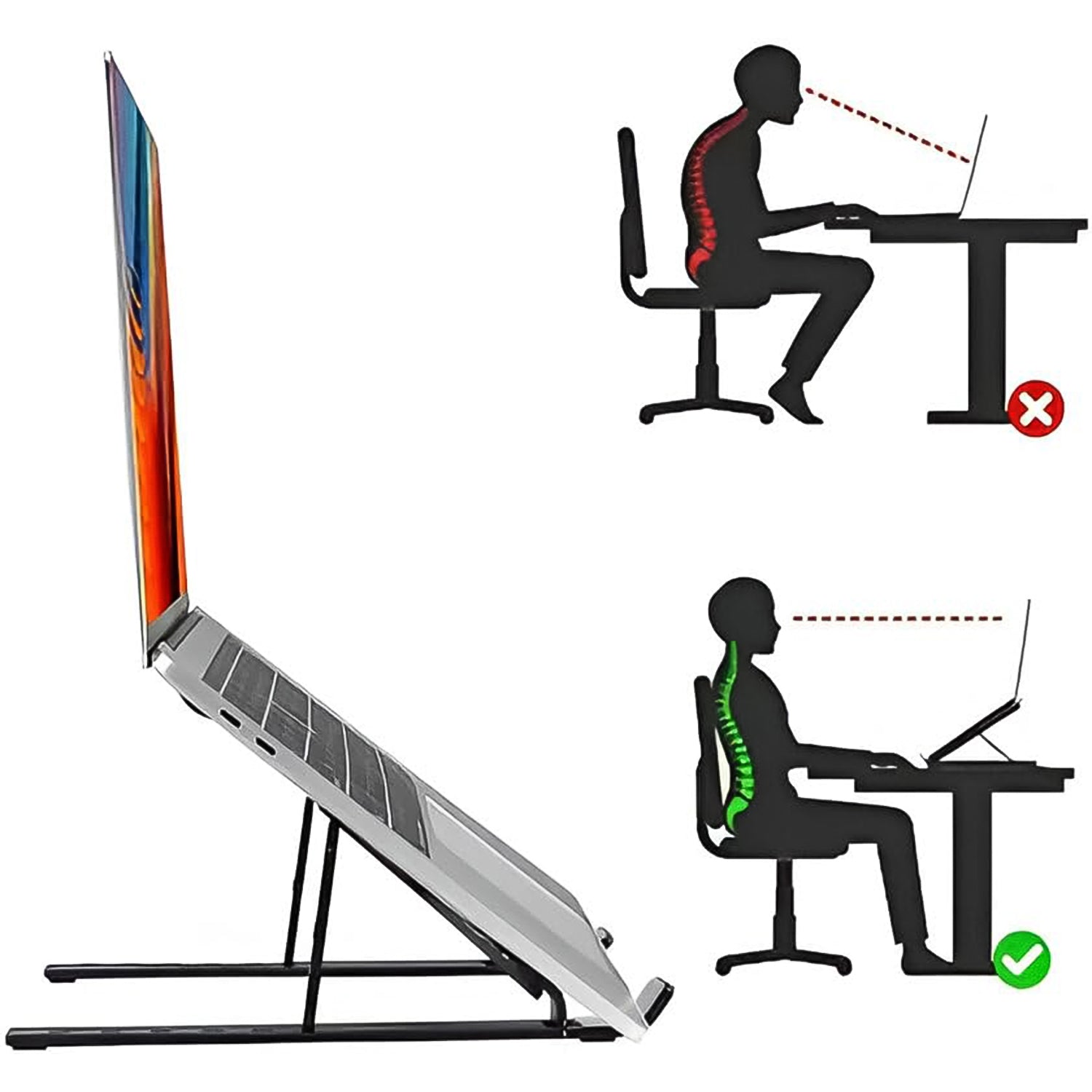 Home Foldable Height Adjustable Laptop Stand (1 Pc) - Springkart 