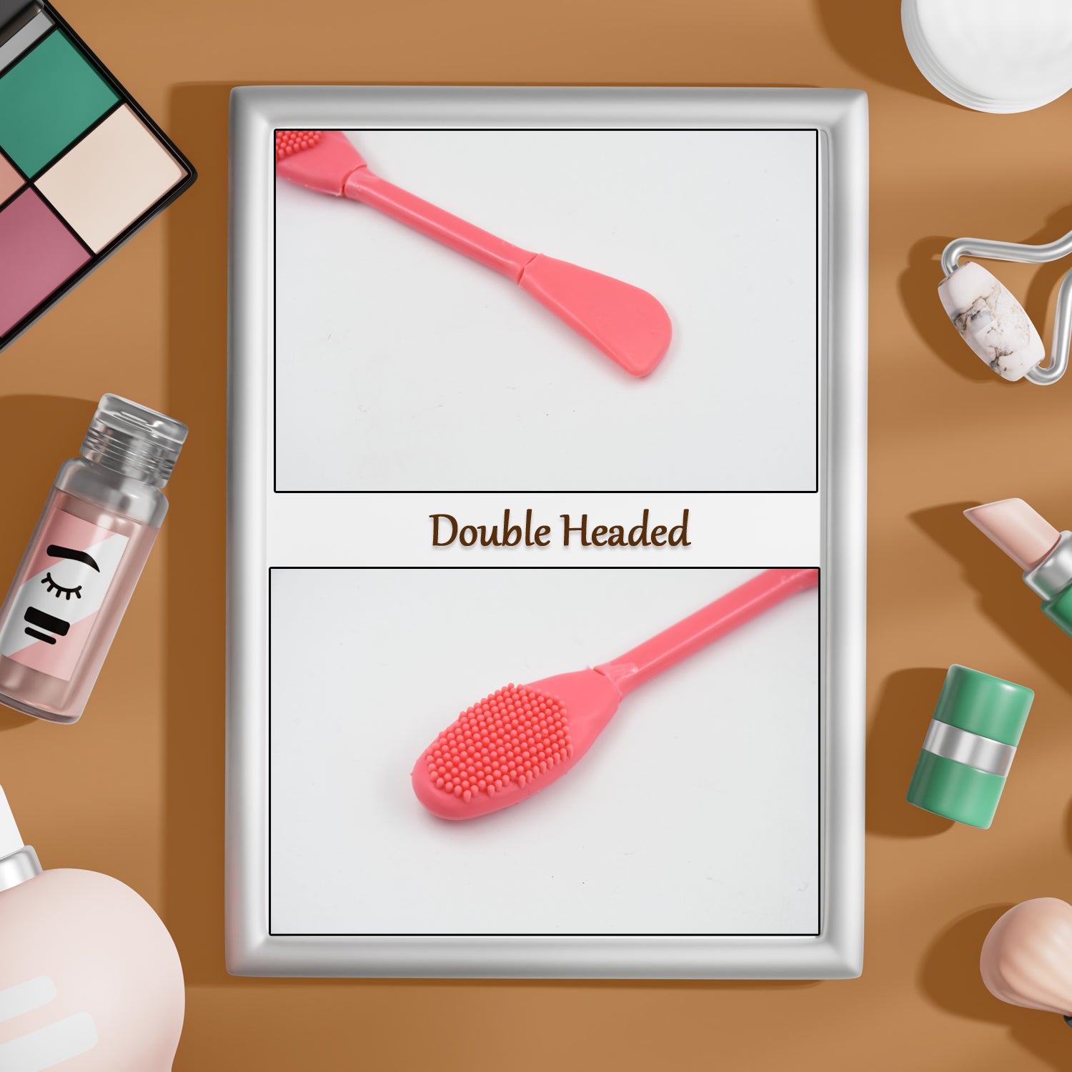 2 In 1 Double-headed Silicone Face Mask Brush (1 Pc) - Springkart 