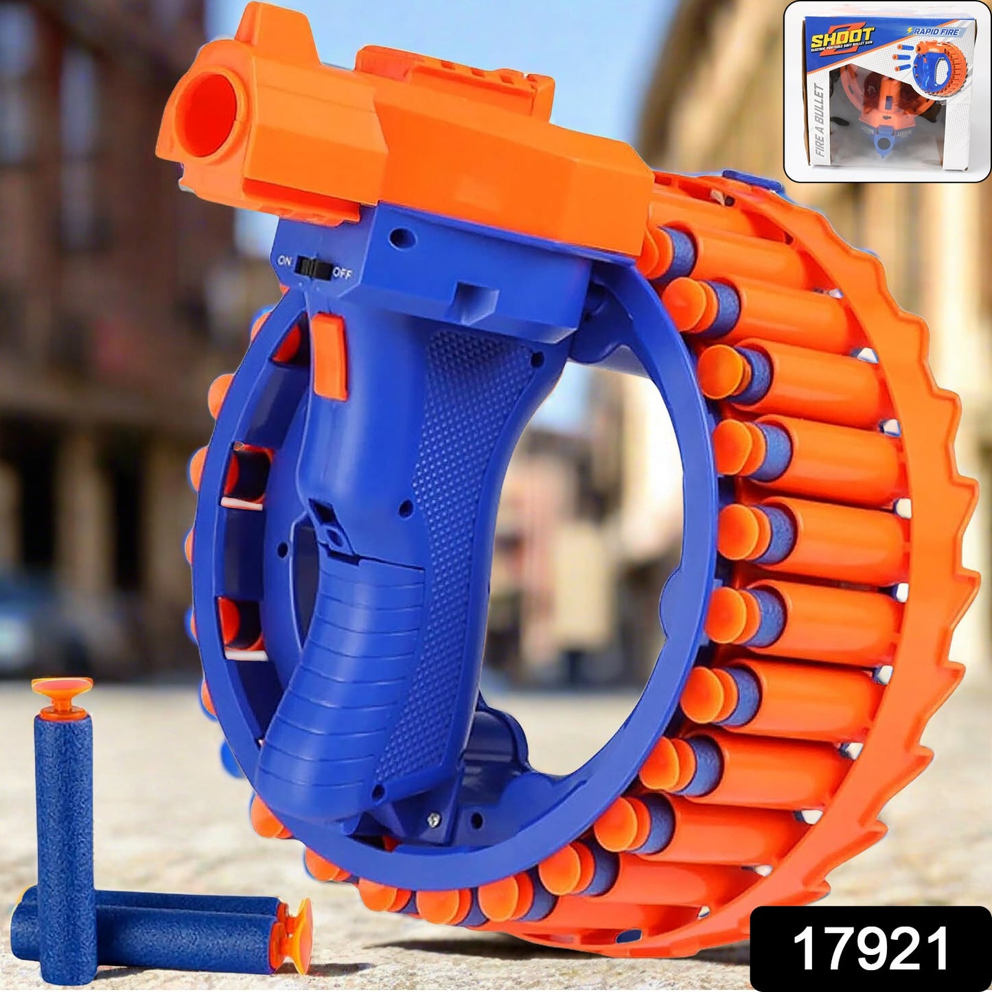 17921 Amazing Toy Gun Electric Gun For Children 28 Soft Bullets For Youth Safety Childrens Electric Hand Ring Wheel Soft Bullet Gun Gift Toys - Springkart 