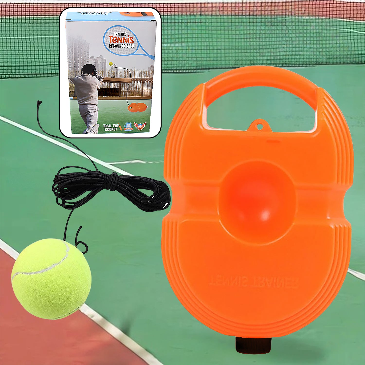 17599 Tennis Trainer Rebound Ball With String Convenient Tennis Training Gear Tennis Practice Device Base For Kids Adults - Springkart 