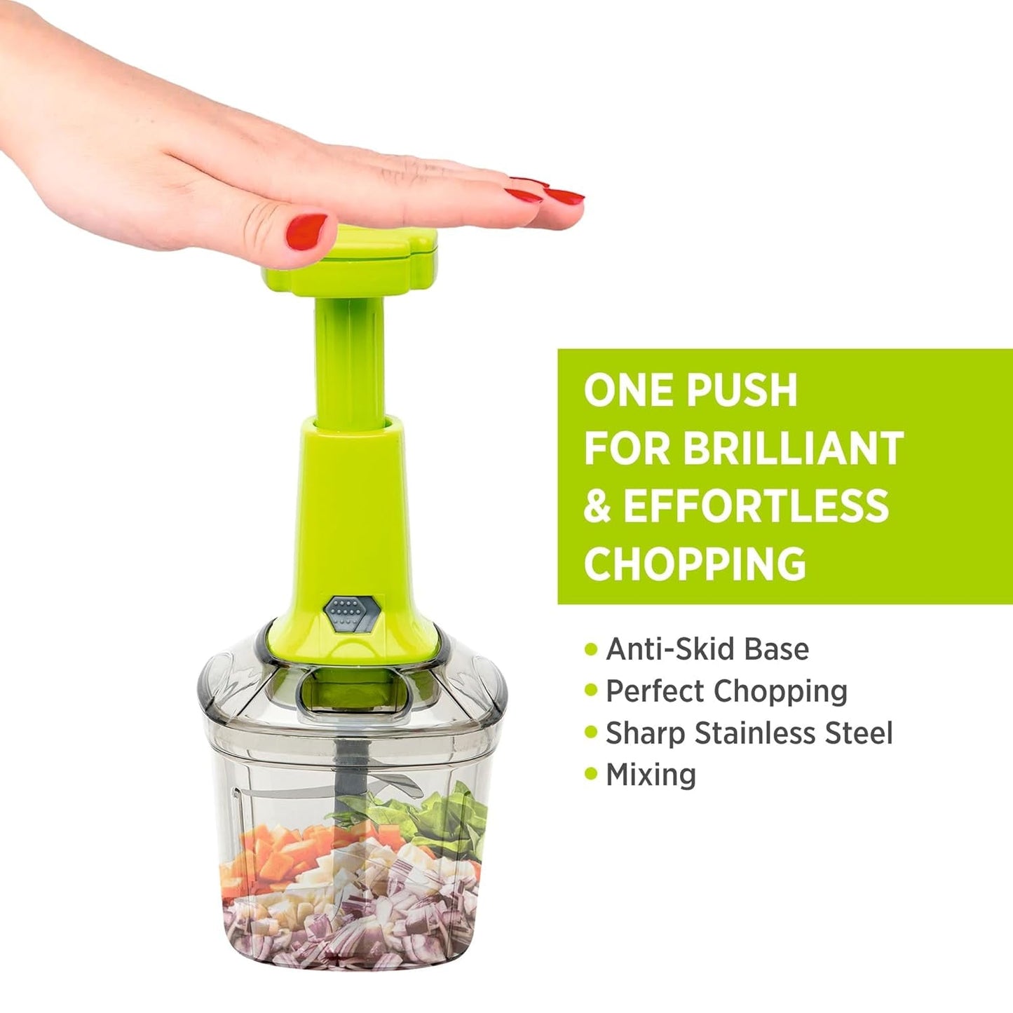2in1 Press Vegetable Choppers For Kitchen (1100 Ml) - Springkart 