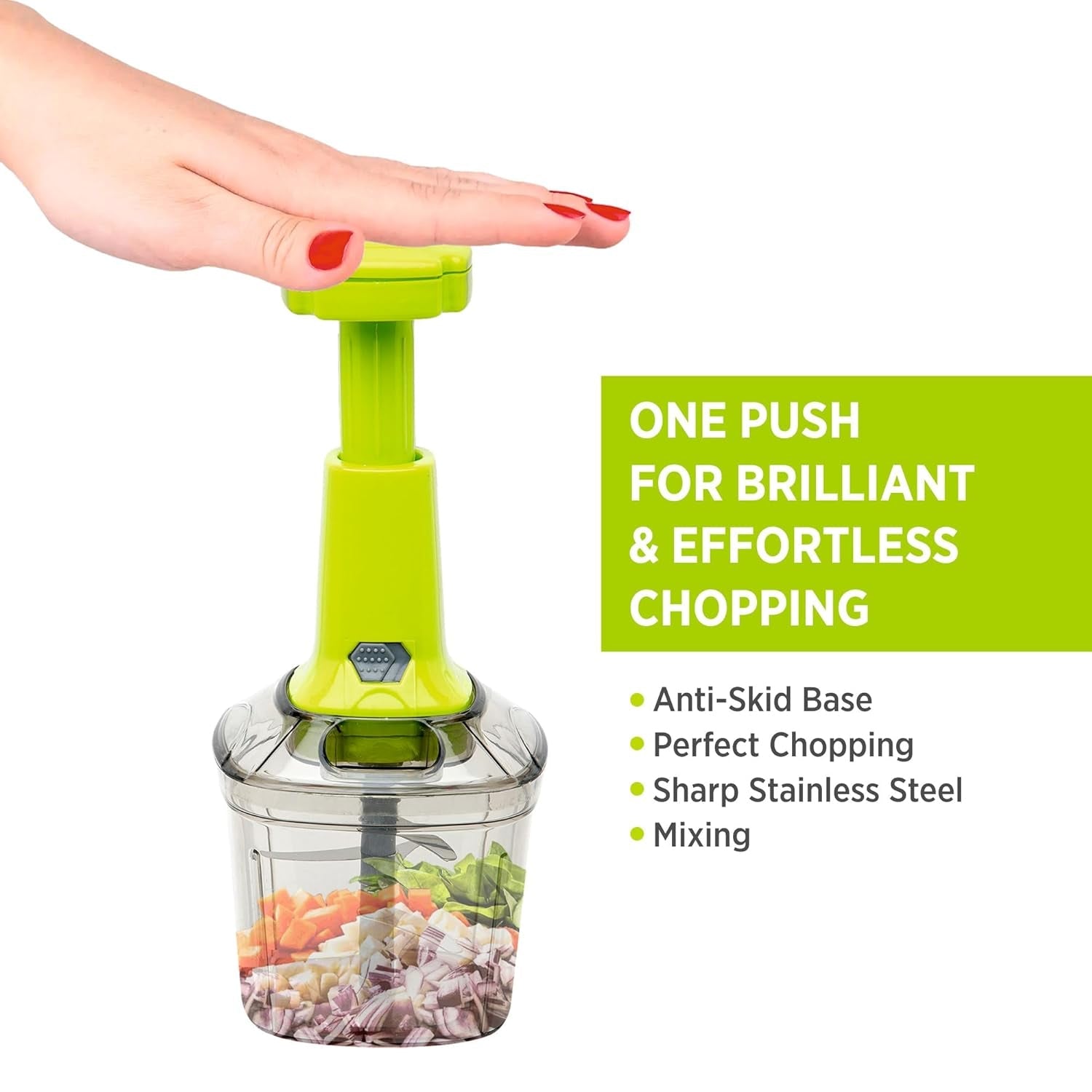 2in1 Press Vegetable Choppers For Kitchen (1100 Ml) - Springkart 