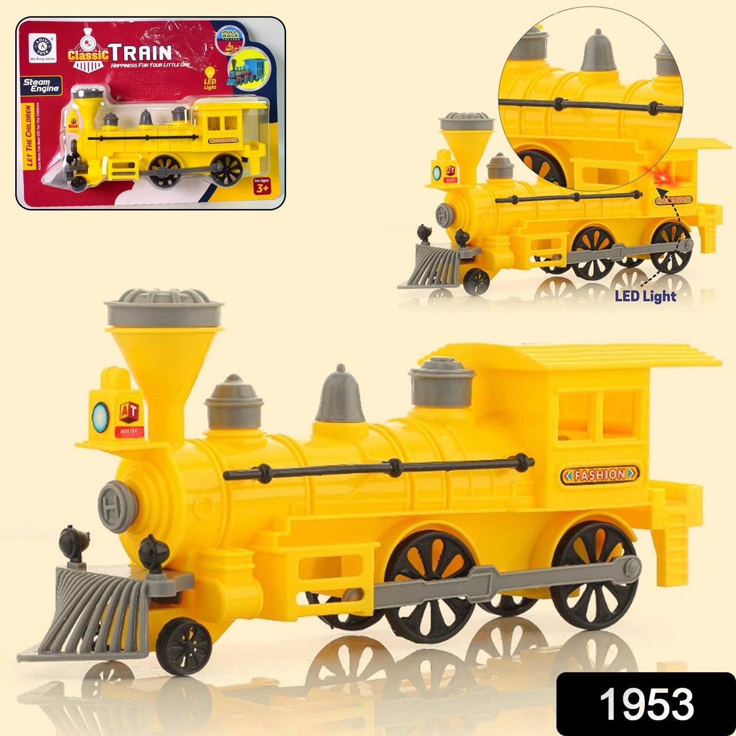 Pull And Go Train With Light Plastic String Pull Back Train (1 Pc Mix Color) - Springkart 