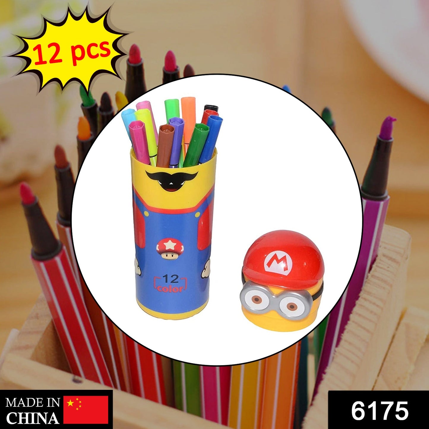 6175 Minions Sketch Pen Set With Attractive Designed Case (Pack Of 12)6175_12pen_minions_sketch_box - Springkart 