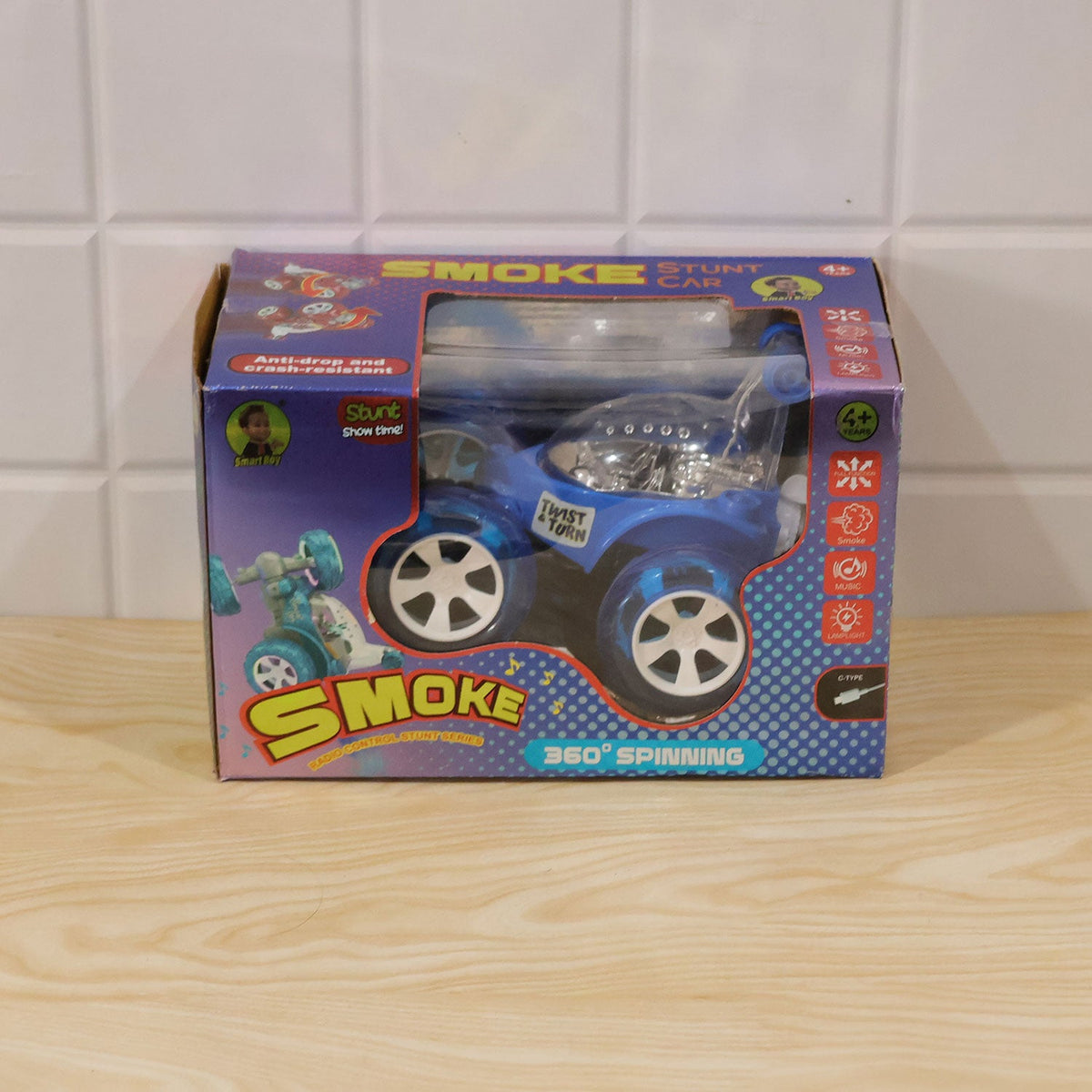 Remote Control Stunt Car With Music Led Lights And Water Spray Effect (1 Set)