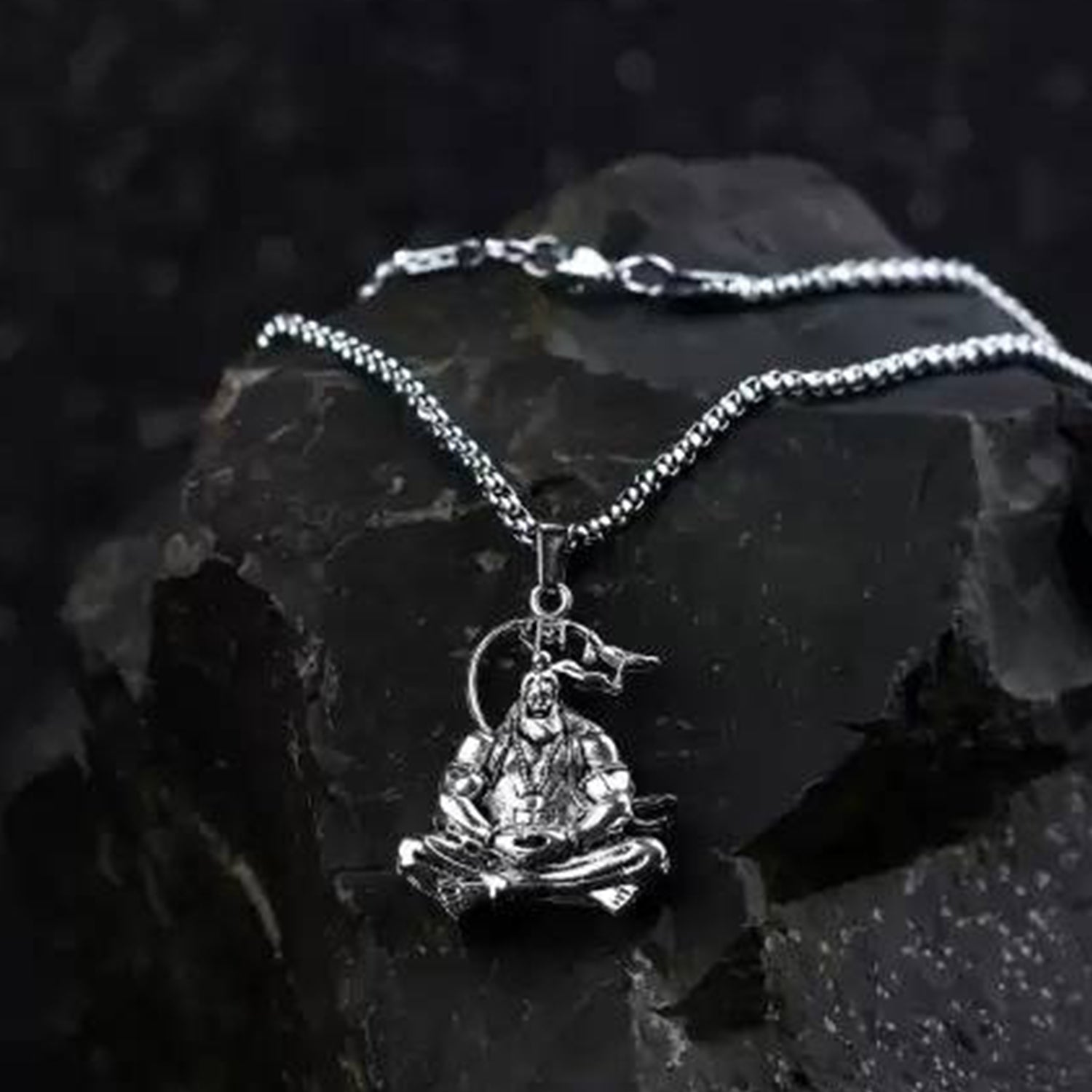 Hanuman Ji Pendant Chain Religious Jewellery For Men And Women (1 Pc) - Springkart 