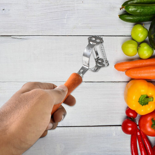 Vegetable And Fruit Peeler With Wooden Handle (1 Pc) - Springkart 