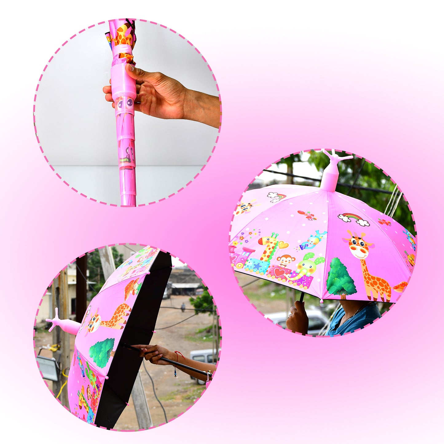 6247 Umbrella With Handle And Lightweight Safety Round Plastic Cap - Springkart 