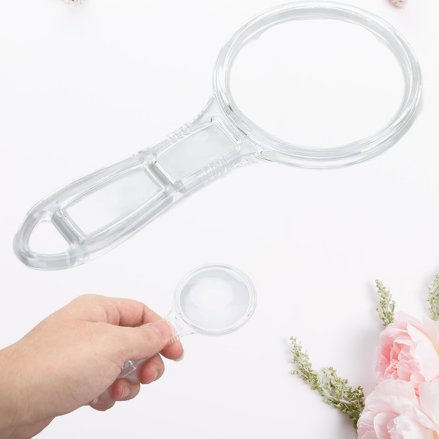 Handheld Plastic Magnifying Glasses (1 Pc 55 Mm) - Springkart 