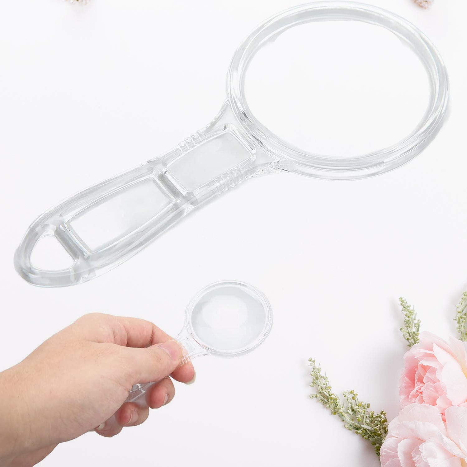 Handheld Plastic Magnifying Glasses (1 Pc 55 Mm) - Springkart 