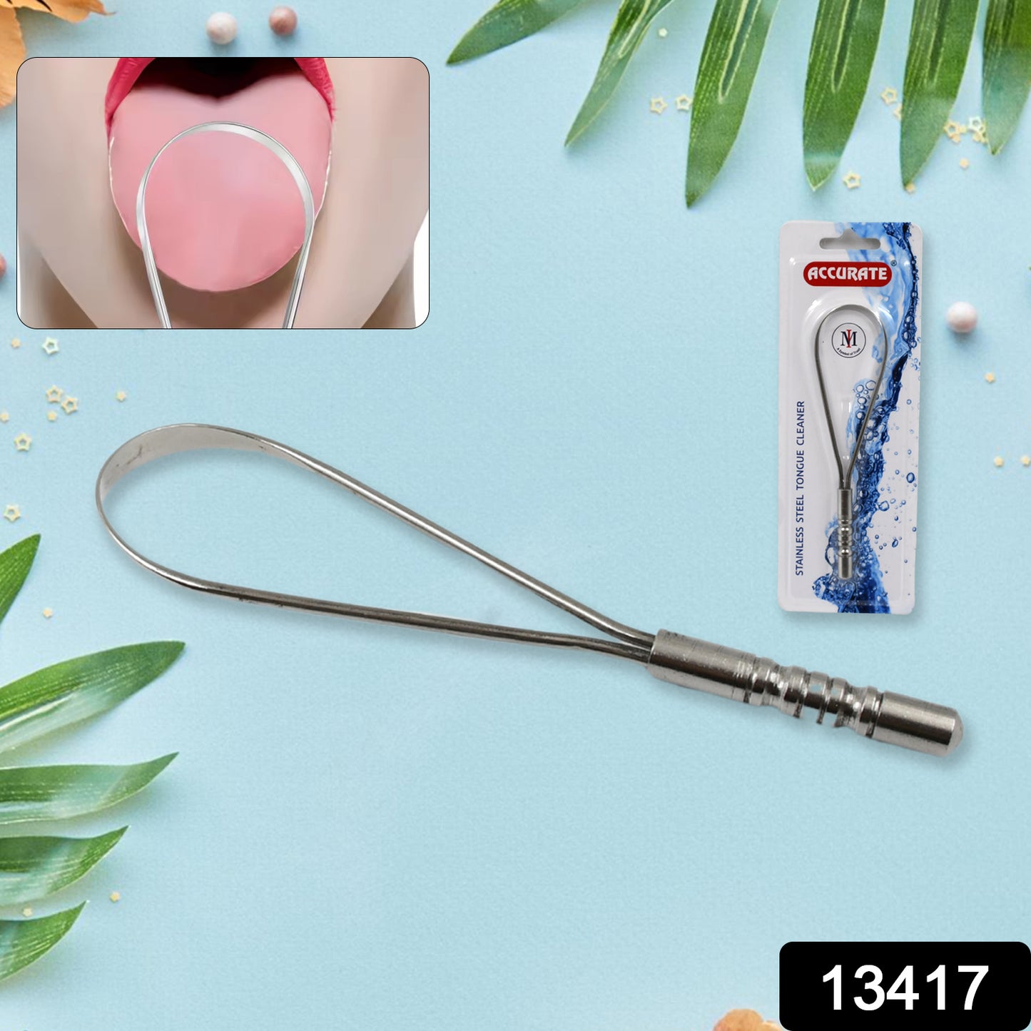 Steel Tongue Cleaner Tongue Scraper (1 Pc) - Springkart 