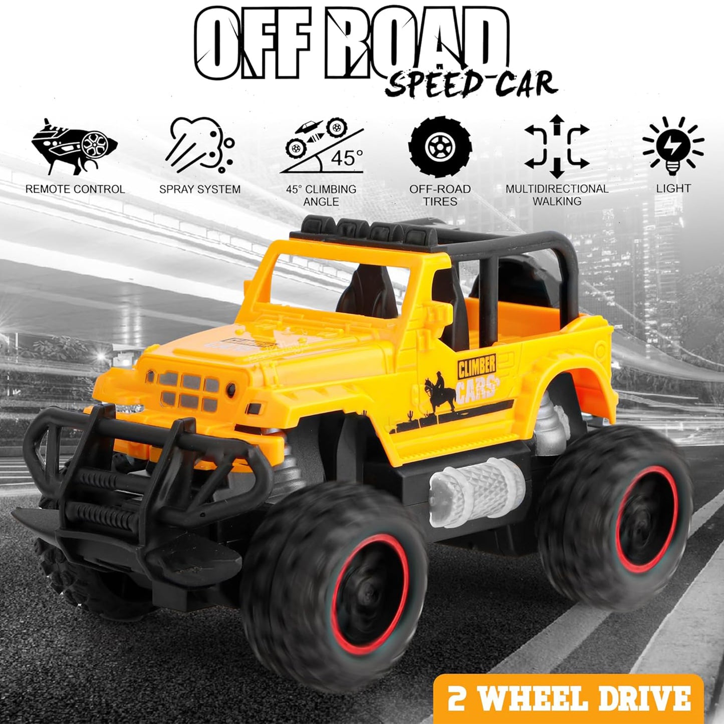 17864 Mist Spray Race Car Toy Off Road Speed Car With Smoke (Water Sprayer Mist With Light) High Strength Climbing Power Smoke Effect (Color May Vary) Kids - Springkart 