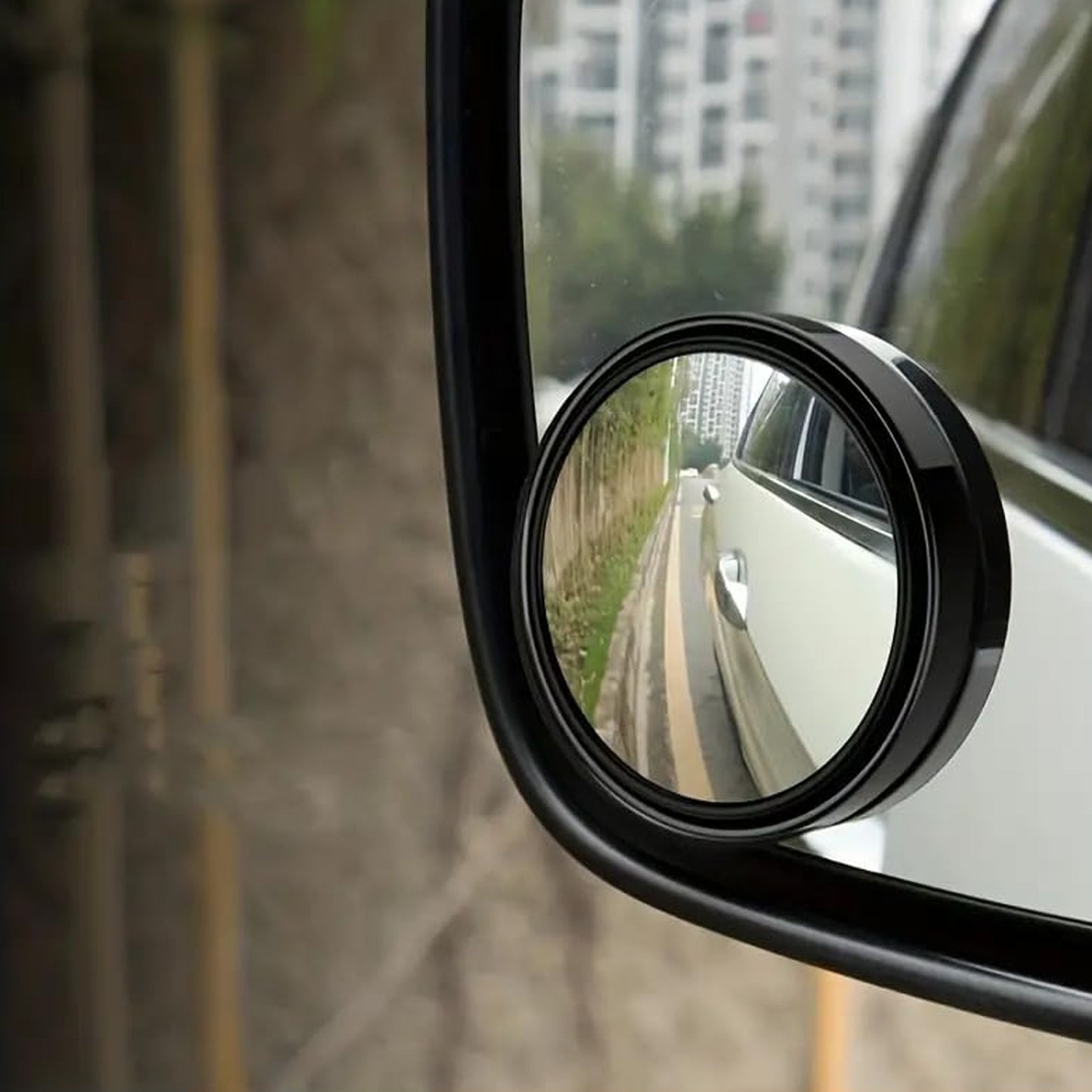 6205 360degree Blind Spot Round Wide Angle Adjustable Convex Rear View Mirror - Pack Of 2 - Springkart 