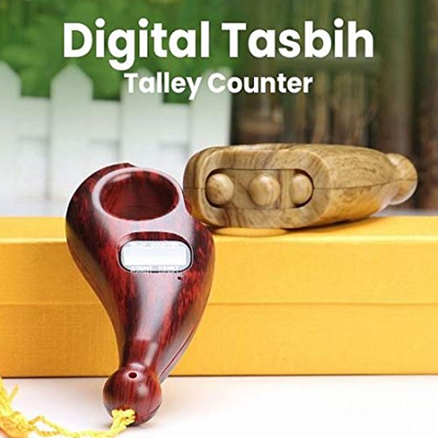 12828 Digital Tasbihtasbeeh Digital Tally Counter Wooden Religious Tally Counter Digital Beads (For Zikrnaam Jaap)