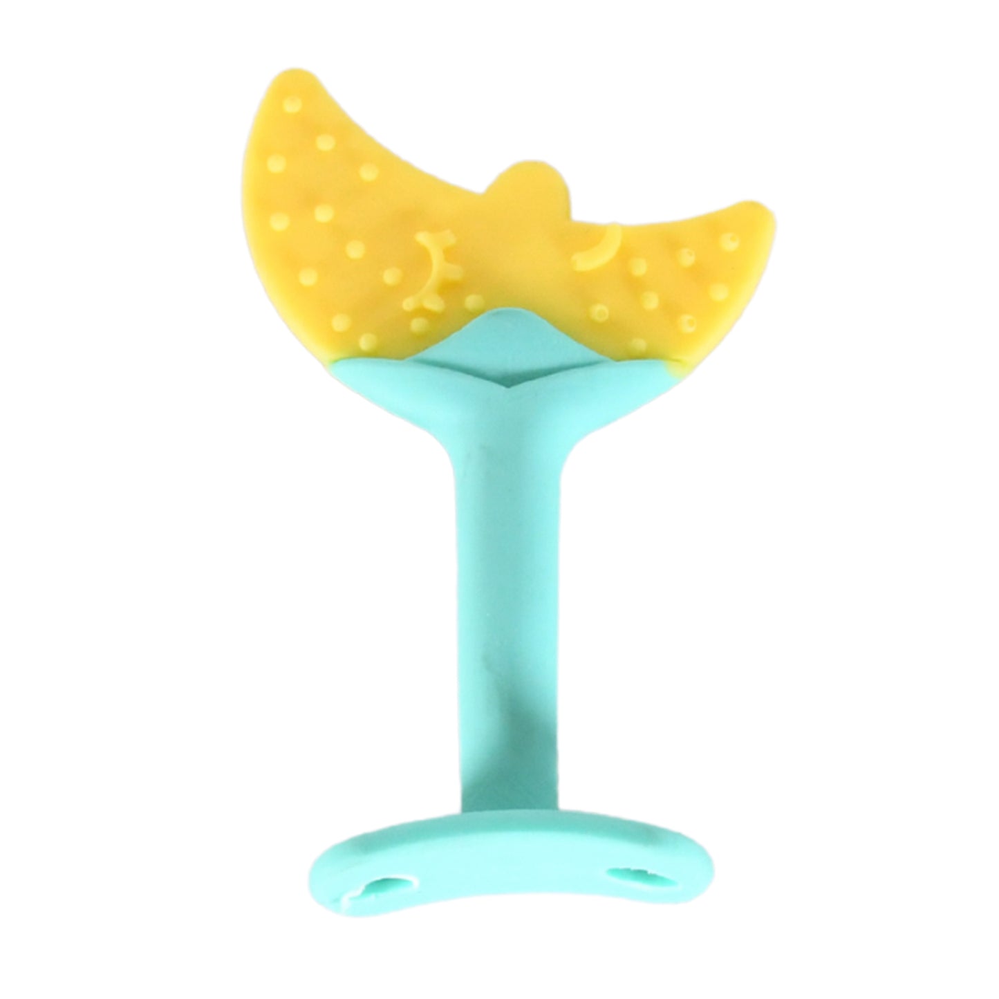 Baby Silicone Teether Fruit Teether For Toddlers100 Food Grade Silicone Teether Non-toxic Latex Free Suitable For Kids Above 3 Months Moon Shape(1 Pc) - Springkart 