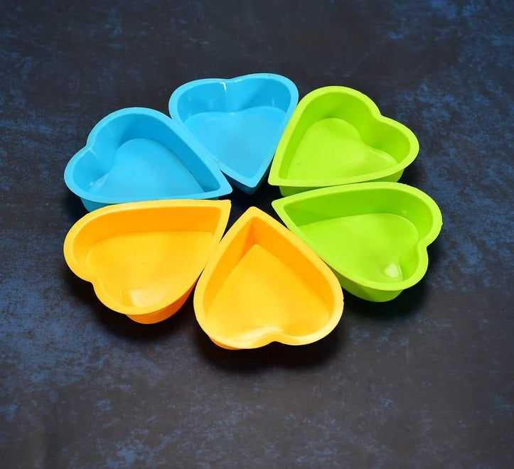 Heart-shaped Mold Silicone Mold Cake Mold Cake Tools Baking Tools Bakeware Cake Tool (pack of 6) - Springkart 
