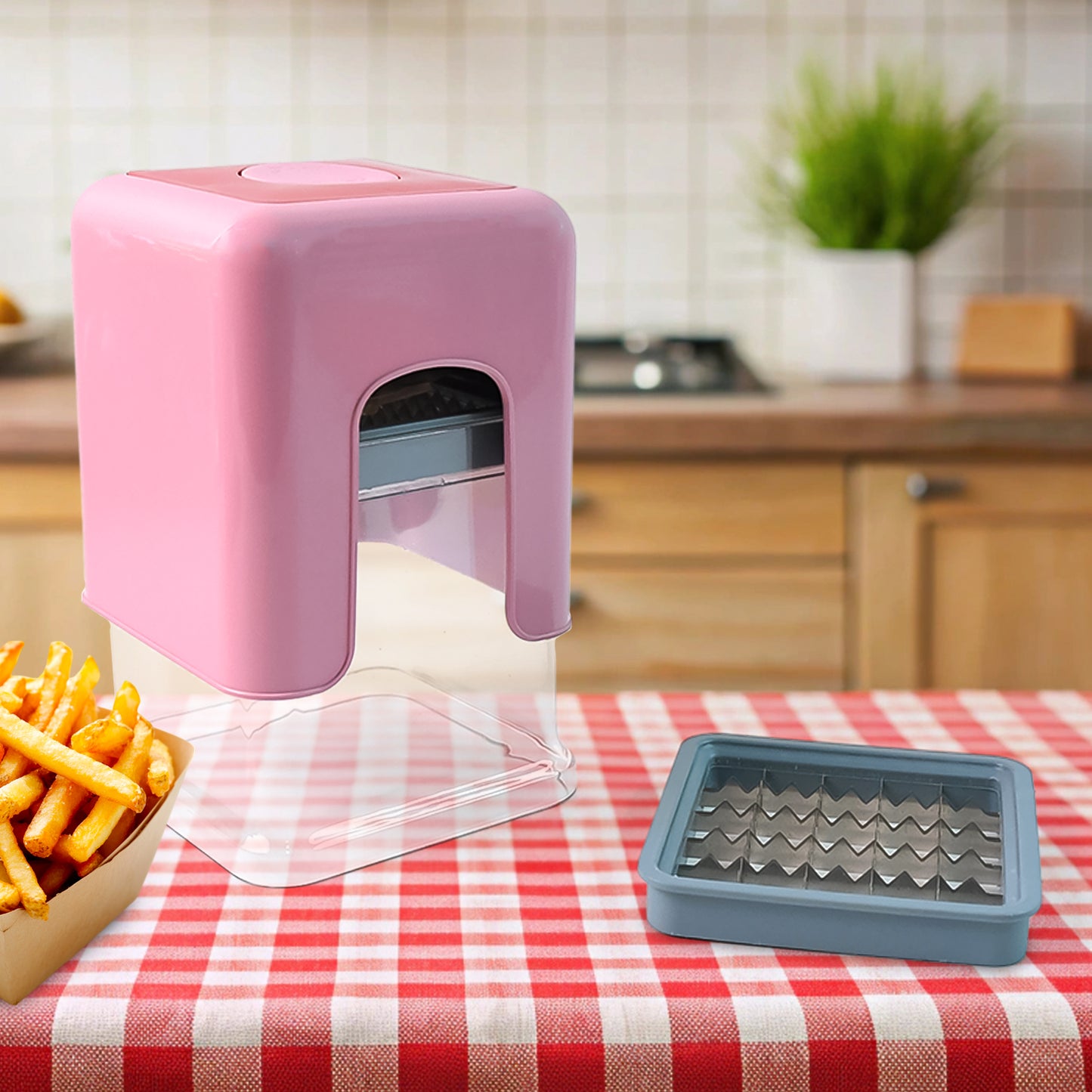 Apex Heavy Duty Potato Chipser Vegetable Chopper With Dual Blade Set - Springkart 