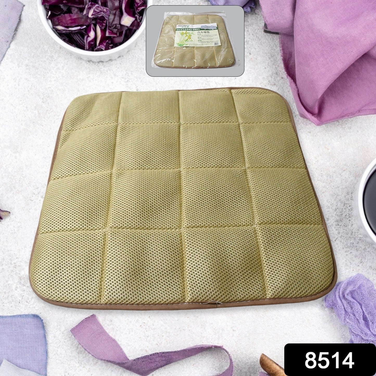 Square Shaped Bamboo Charcoal Filled Car Auto Seat Cushion Mat Cover - Springkart 