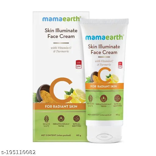 Mamaearth Skin Illuminate Face Cream, for skin brightening, with Vitamin C and Turmeric for Radiant Skin – 80 g