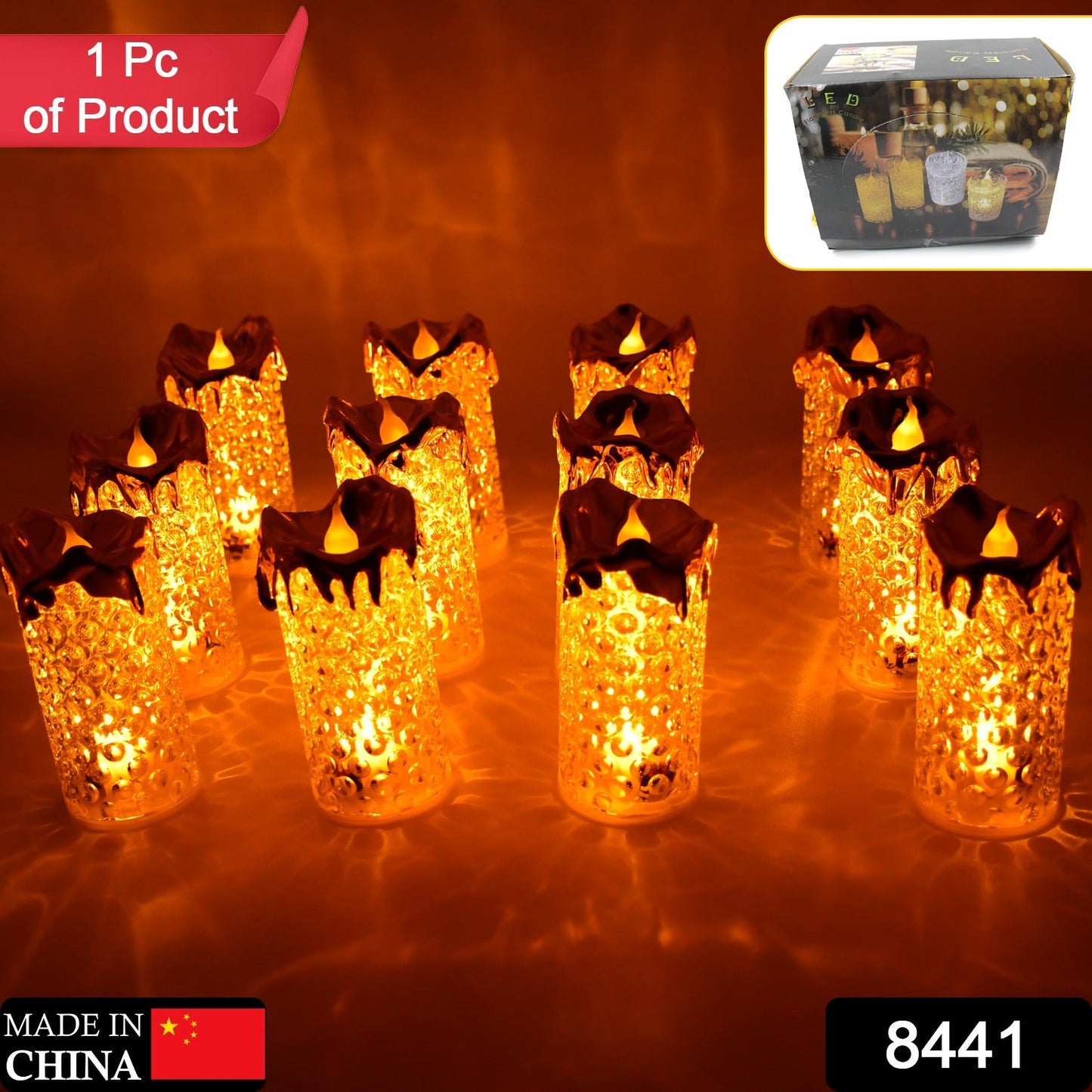 Gold Flameless Candles LED Light Flameless and Smokeless Decorative, Candles Led Tea Light Candle Perfect for Gifting, Home, Diwali,Wedding, Christmas, Crystal Candle Lights, Table Decorations (12 Pc MOQ) - Springkart 