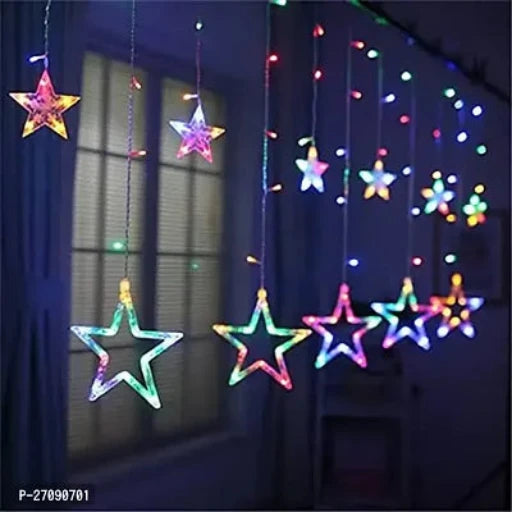 Star Curtain Led Lights 12 Stars,138 String Led Light 2.5 Meter for Christmas Decoration