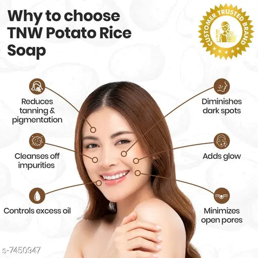 TNW - The Natural Wash Handmade Potato Rice Soap For Tanning and Pigmentation - 100 g