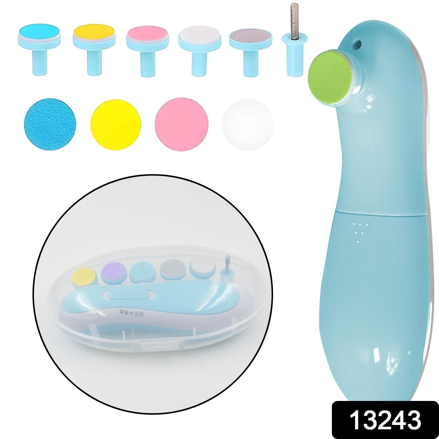 Baby Nail Trimmer / Clippers | 6 Grinding Head (Multi Color / 1 Pc / Battery not included) - Springkart 