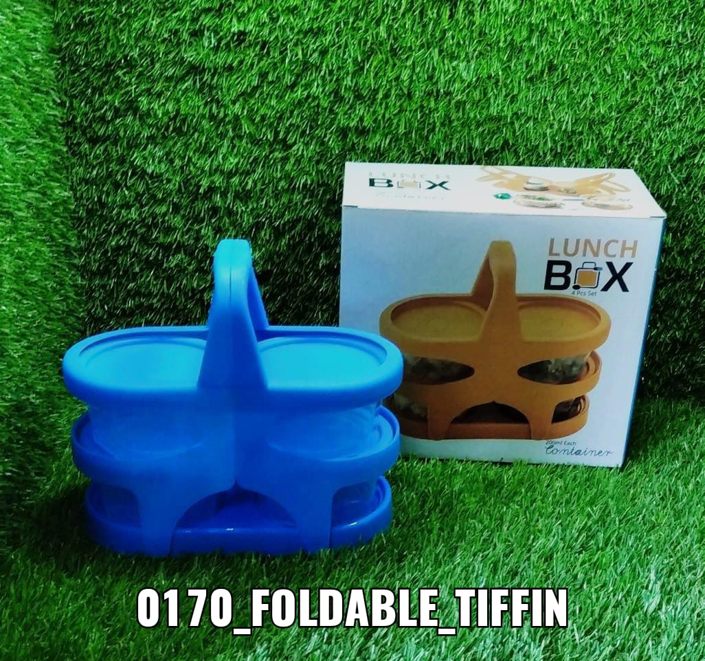 Lunch Box (200 ml each Container) with Attractive Stand - 4 pcs - Springkart 