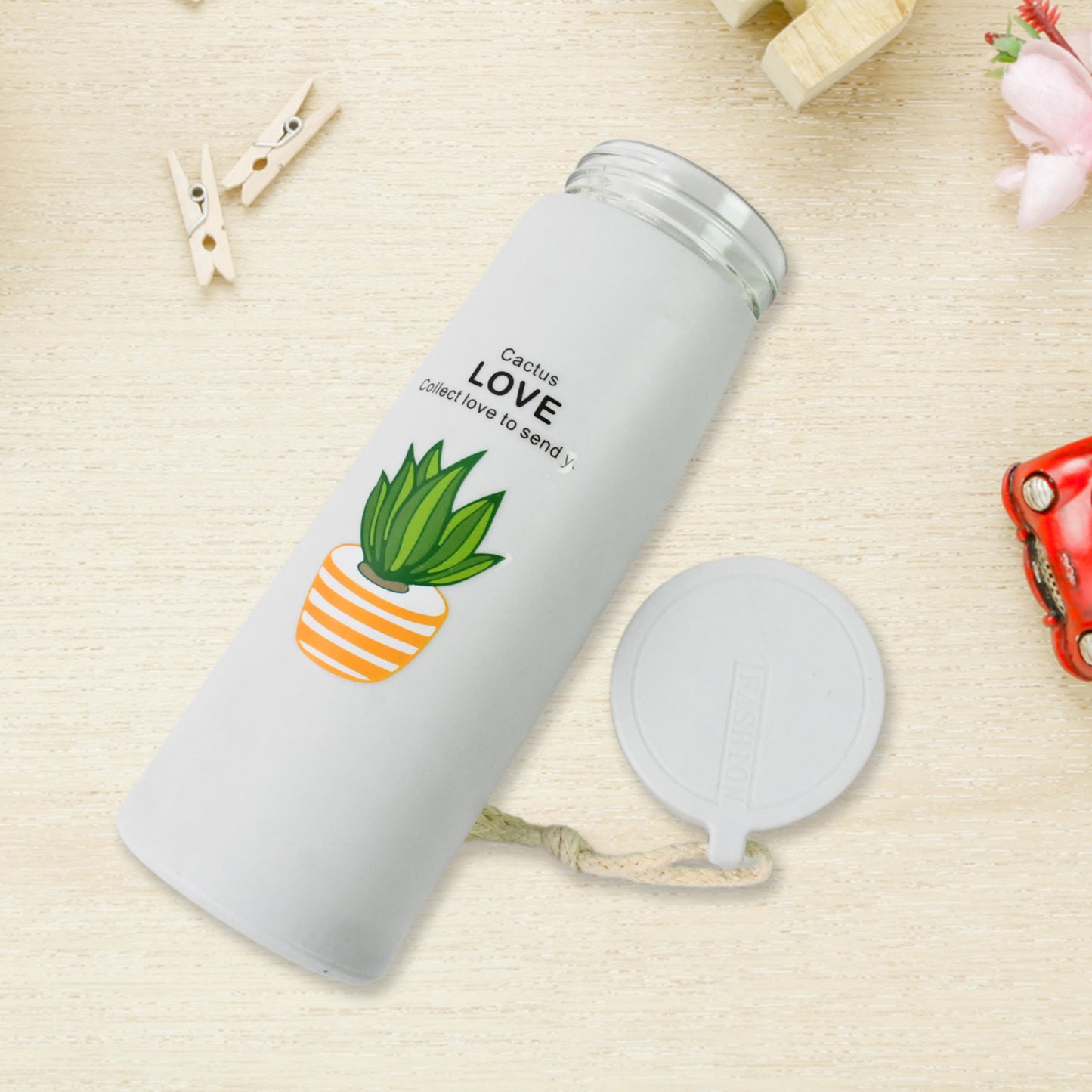 Outdoor Sport Glass Water Bottle Leakproof (450 Ml) - Springkart 