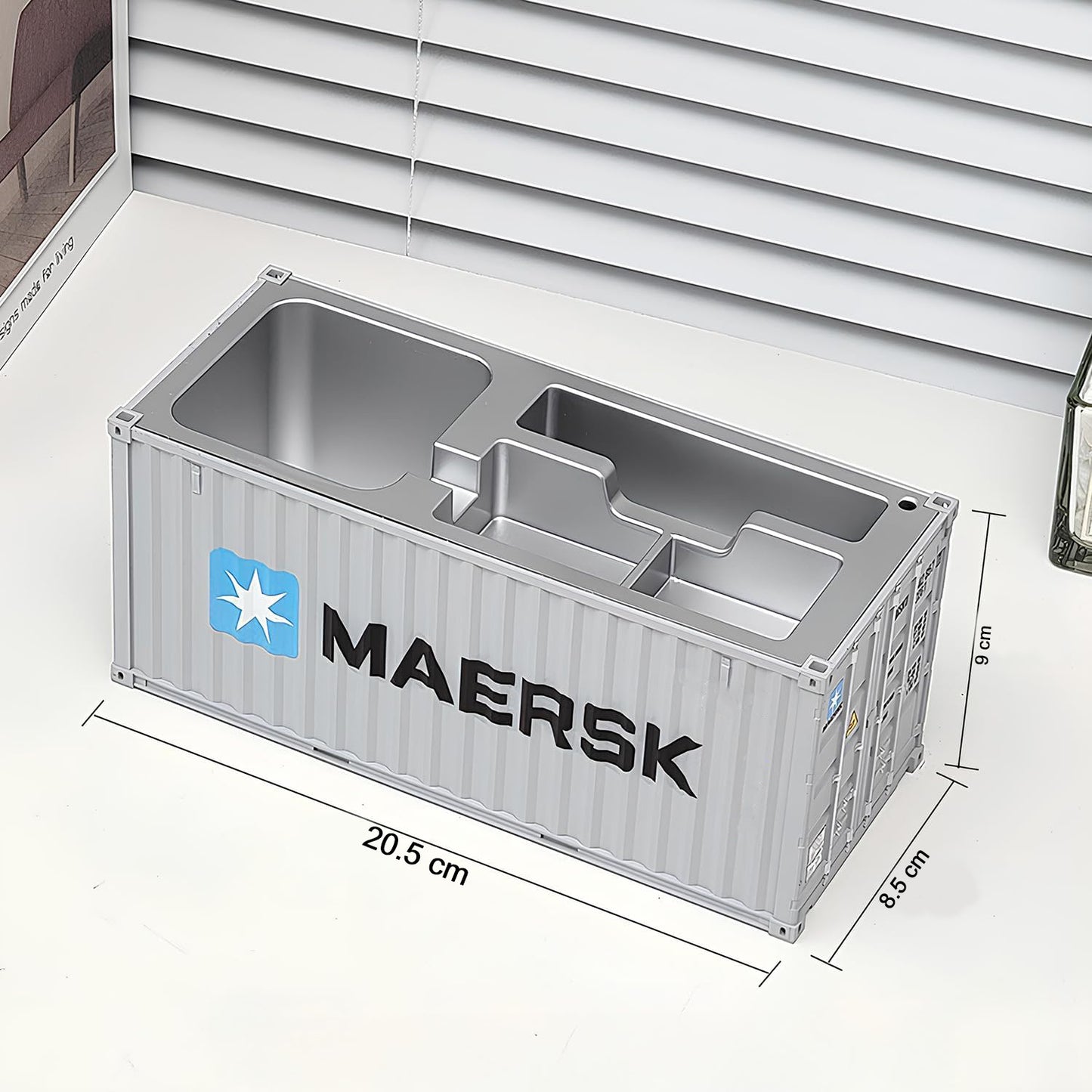 Container-style Multi-compartment Desk Organizer (1 Pc)