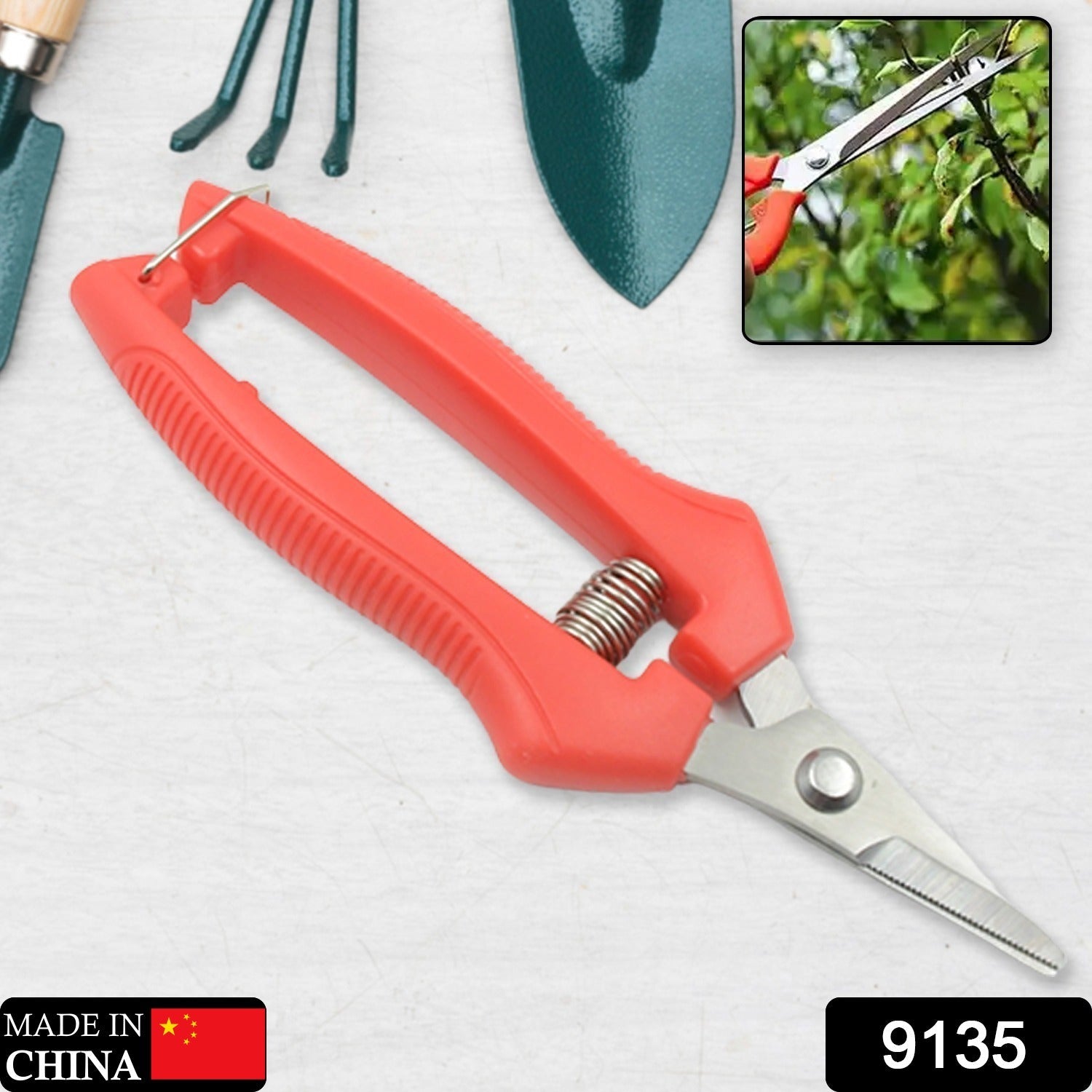 Heavy Duty Stainless Steel Cutter, Non‑slip Trimming Scissors Durable Not Easy To Wear for Gardening Pruning Of Fruit Trees Flowers and Plants (With Plastic Packing) - Springkart 