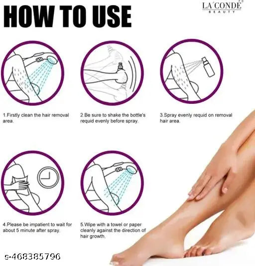 Hair Removal cream Spray | Painless Body Hair Removal spray For Chest, Back, Legs & Under Arms