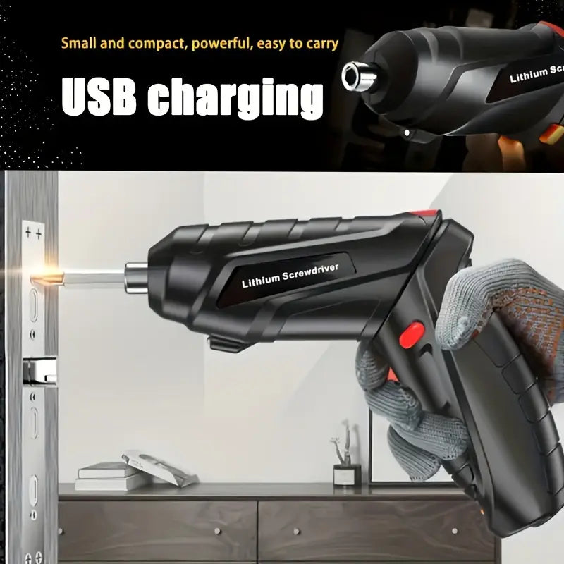 Electric Screwdriver Kit -Mini Handheld Drill with Lithium Batteryfor DIY Projects / Home Repair