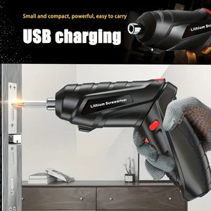 Electric Screwdriver Kit -Mini Handheld Drill with Lithium Batteryfor DIY Projects / Home Repair