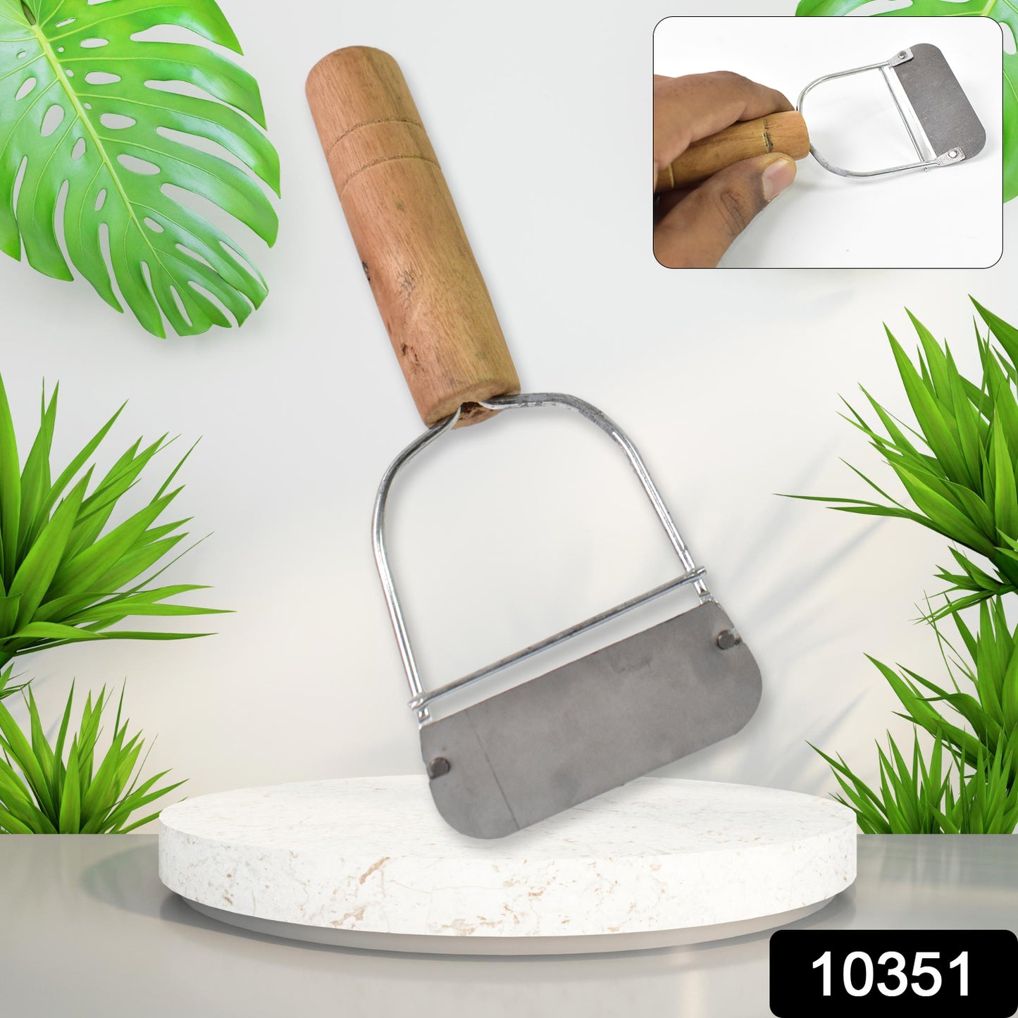 Wooden Handle Metal Vegetable Cutter Peeler Slicer (1 Pc) - Springkart 