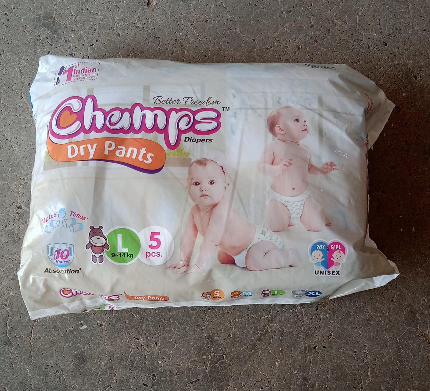 Champs Small Baby Large Diaper Pants (5 Pcs): Ultra-Absorbent for Travel - Springkart 