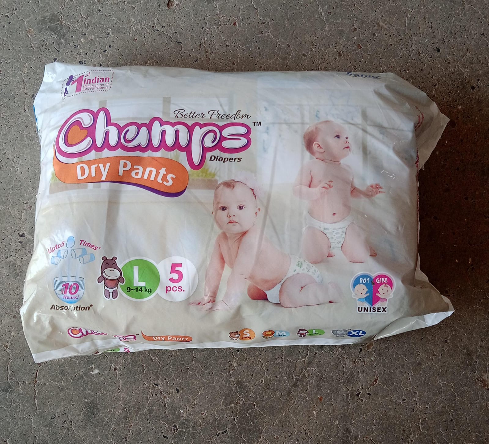 Champs Small Baby Large Diaper Pants (5 Pcs): Ultra-Absorbent for Travel - Springkart 