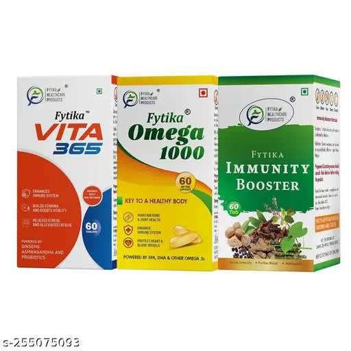 Vita 365 + Omega 1000 + Immunity Booster (Pack of 3) - Springkart 