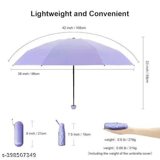 Mini Umbrella with Case for Men & Women (Manual Open) Compact Travelling Umbrella, Polyester & UV Protection Fabric for Summer/Anti-Slip Handle- 6 Frame - Springkart 