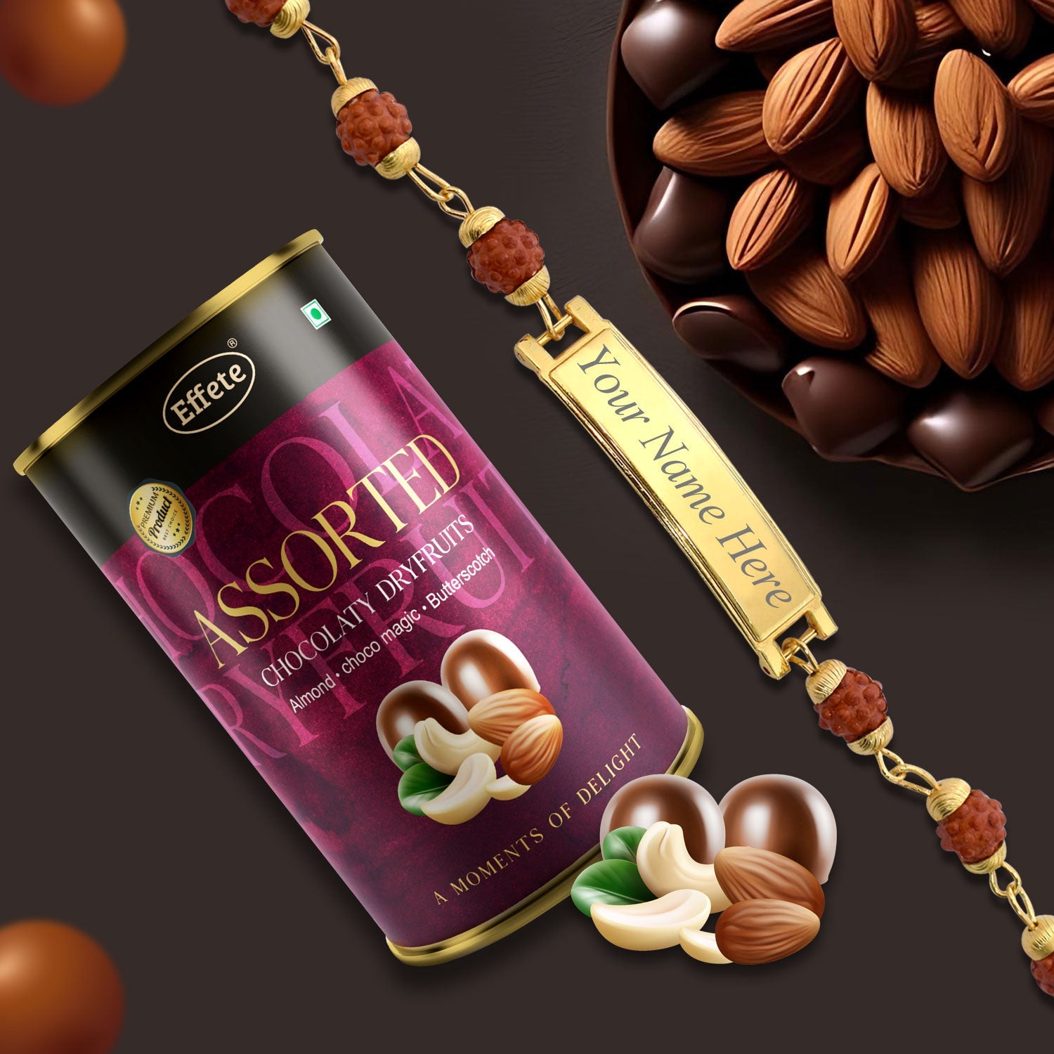 Elegant Duo Personalized Bracelet Gourmet Chocolate Gift Combo - Springkart 