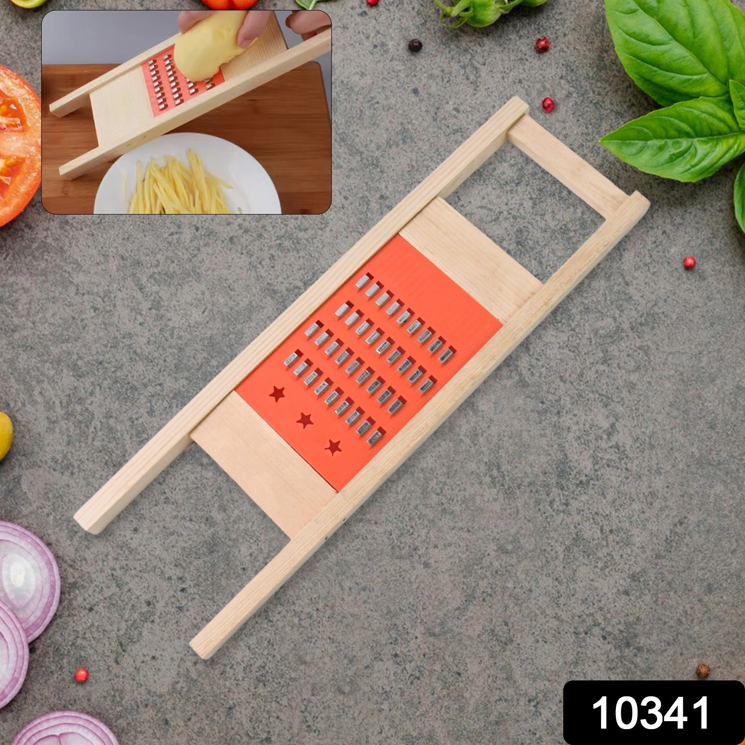 Cucumber Vegetable Slicer Salad Kitchen Wooden Shredder Cutter Grater Slicer - Springkart 
