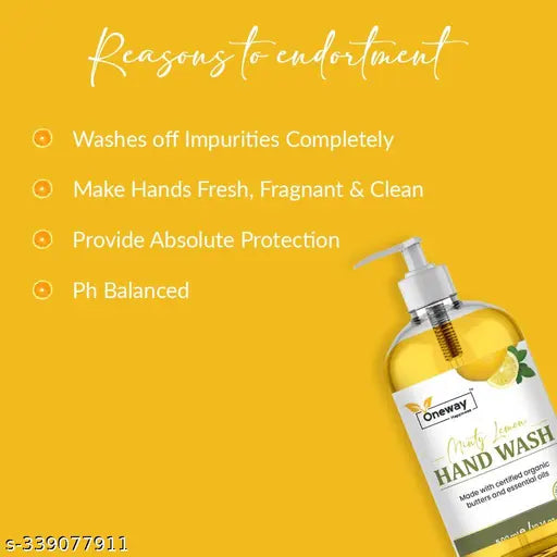 Oneway Happiness Herbal Lemon Handwash (By one get one free) 1000ml