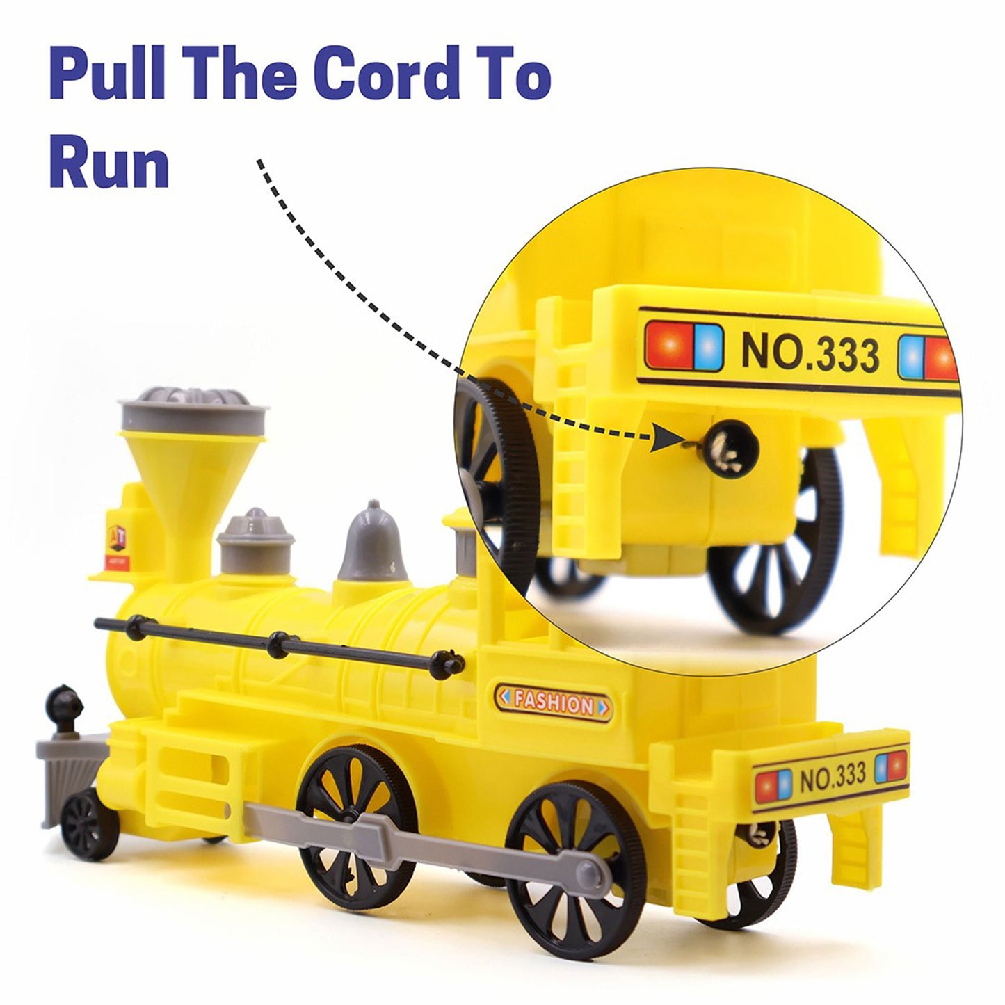 Pull And Go Train With Light Plastic String Pull Back Train (1 Pc Mix Color) - Springkart 