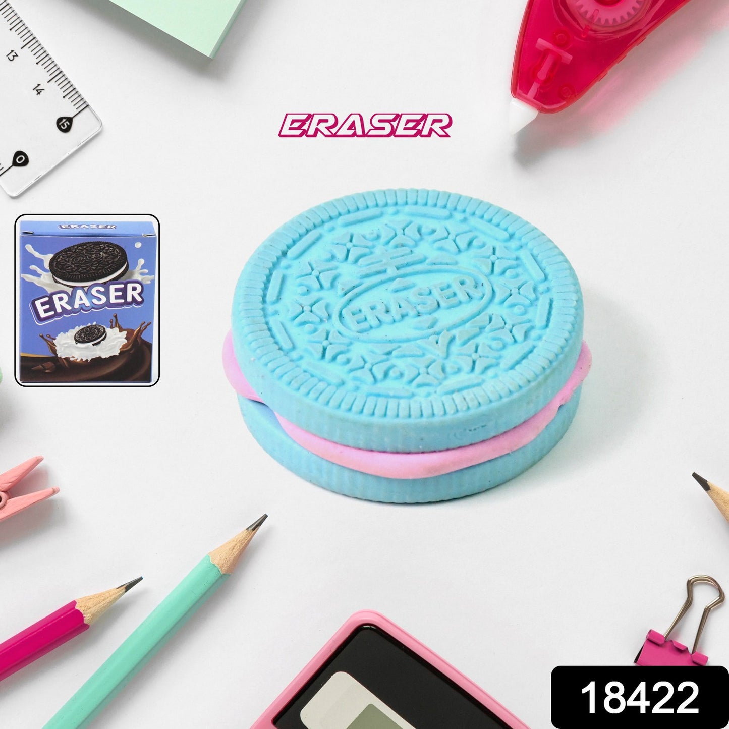 Biscuit Shape Eraser Unique Designs Patterns (1 Pc) - Springkart 