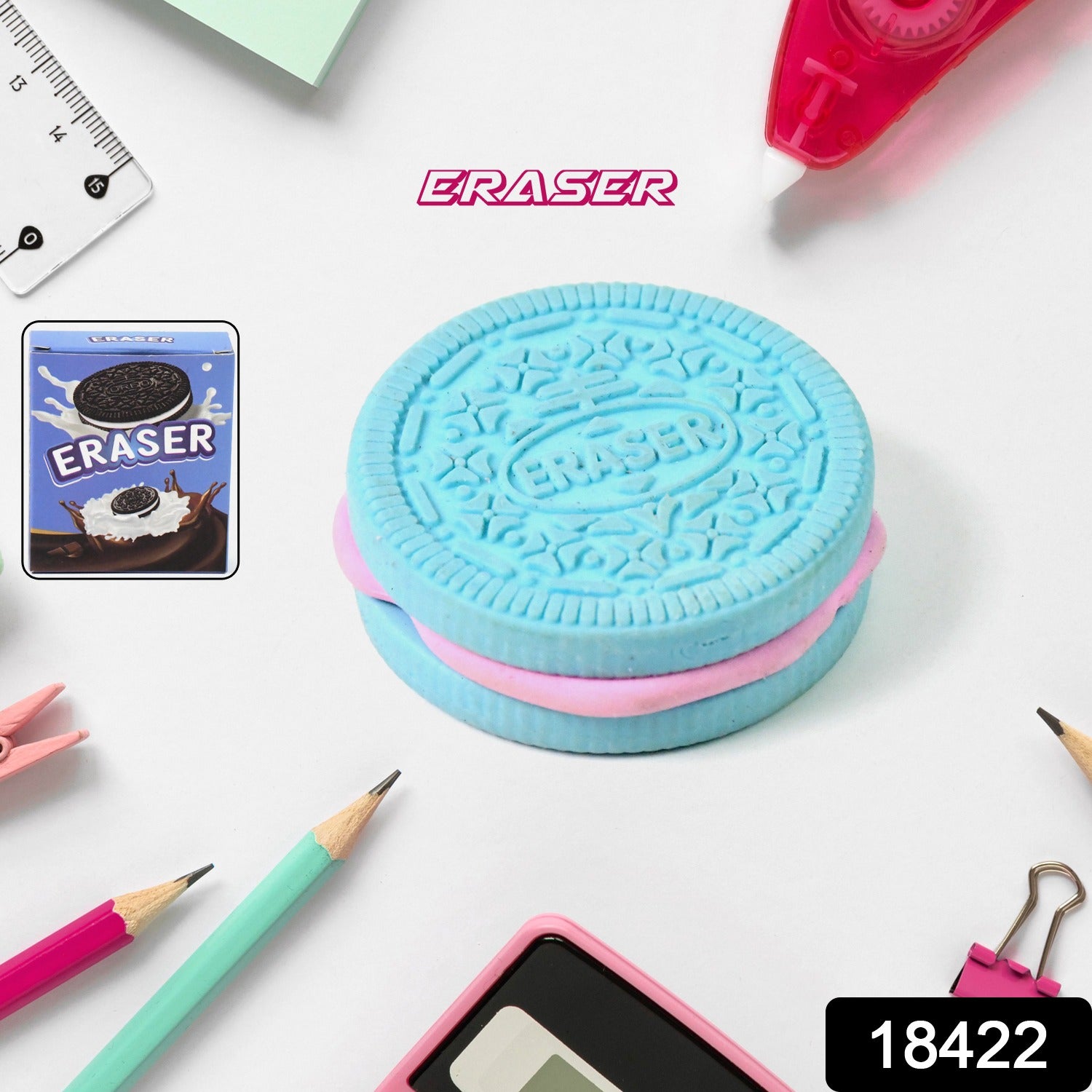 Biscuit Shape Eraser Unique Designs Patterns (1 Pc) - Springkart 