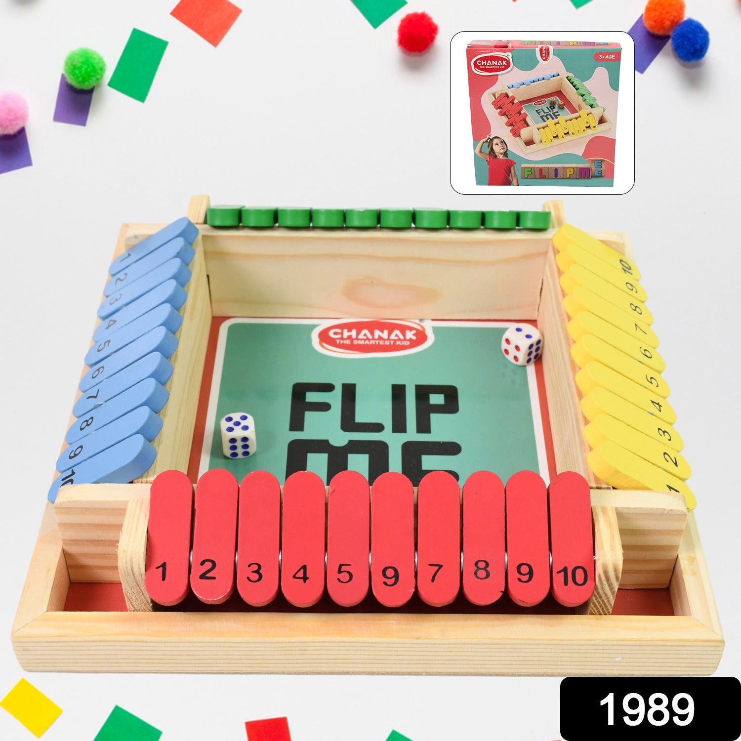 Shut The Box Dice Game Classic Flip Me Multiplayer Game (1 Set) - Springkart 