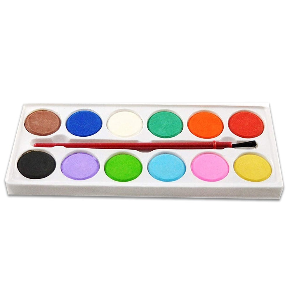 Painting Water Color Kit - 12 Shades and Paint Brush (13 Pcs) - Springkart 