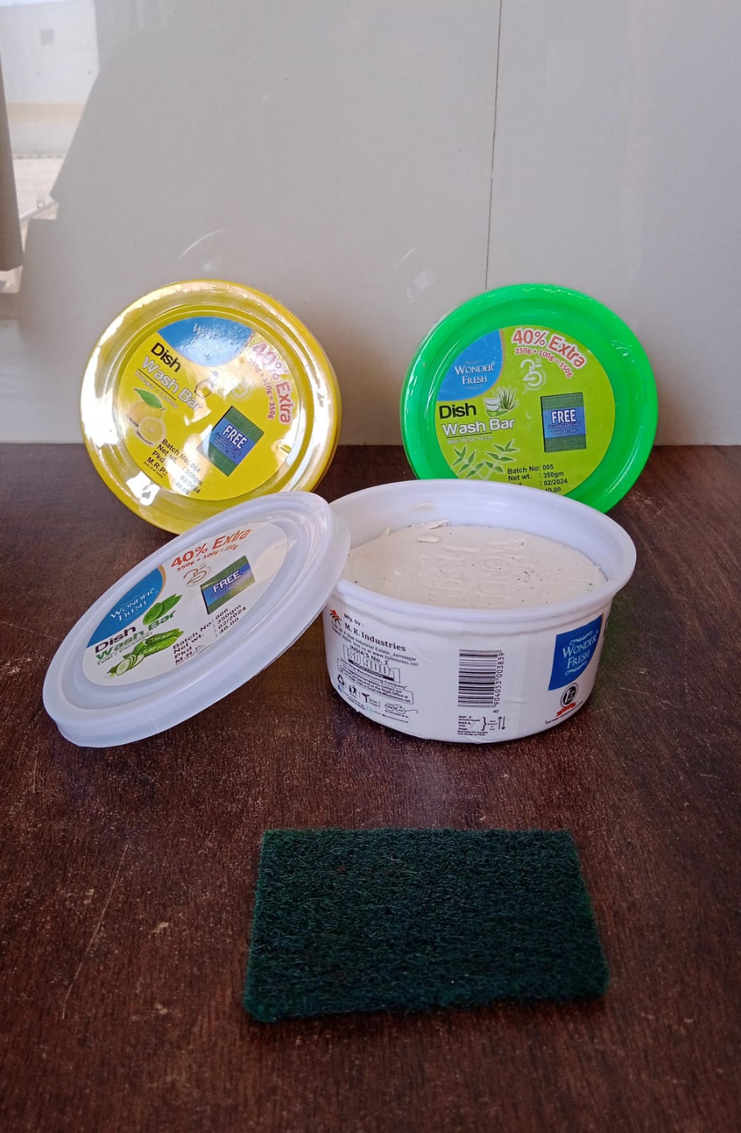 Fresh Mix Flavor Round Dishwash Bar With Super Scrubber Free Complete Dishwashing Solution, Tough Stains Remover (350 Gm) - Springkart 