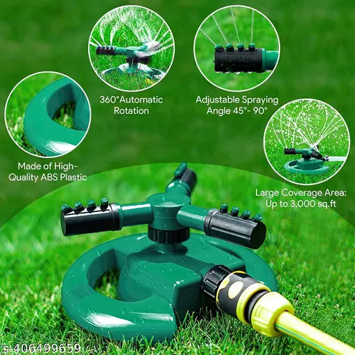 Lawn Sprinkler Garden Sprinkler Automatic 360 Rotating Adjustable Large Area