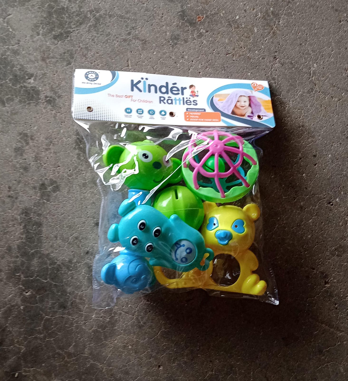 AT38 5Pc Rattles Baby Toy and game for kids and babies for playing and enjoying purposes. - Springkart 